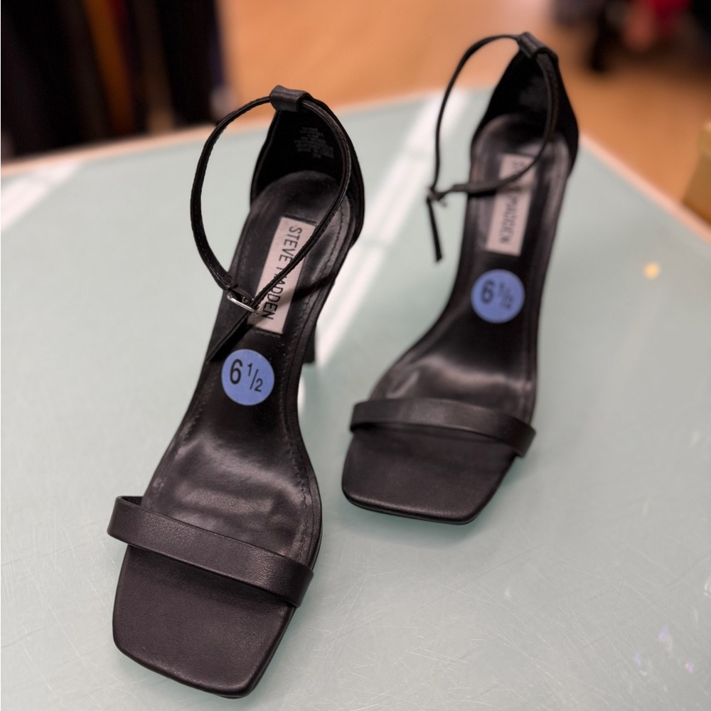 Steve Madden Black Strappy Heels